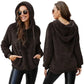 Women's Fleece Jacket with Zipper Hood and Collar