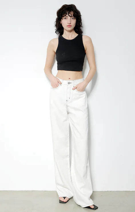 Women's High Waist Loose Fit Denim Jeans with Pockets
