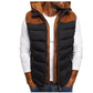 Men's Fashion Color Block Cotton Jacket with Hood