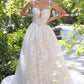 Ball Gown Wedding Dress Illusion Neckline, Delicate Floral Appliqué Straps, And A Corset Bodice With Dimensional Lace.